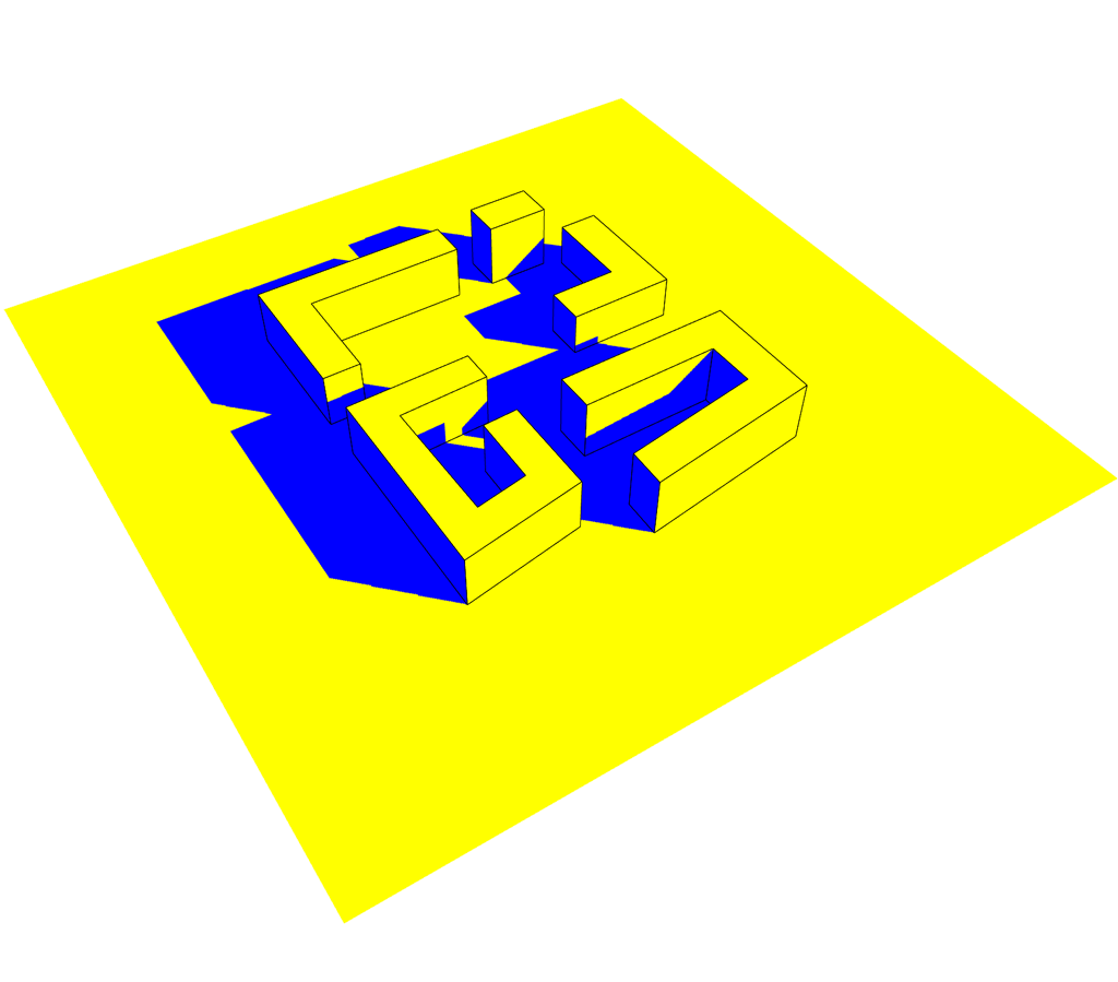 Ladybug shadow axonometric view